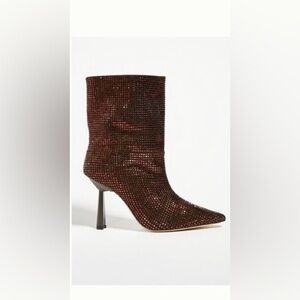Anthropologie Sparkling Brown Heeled Boots